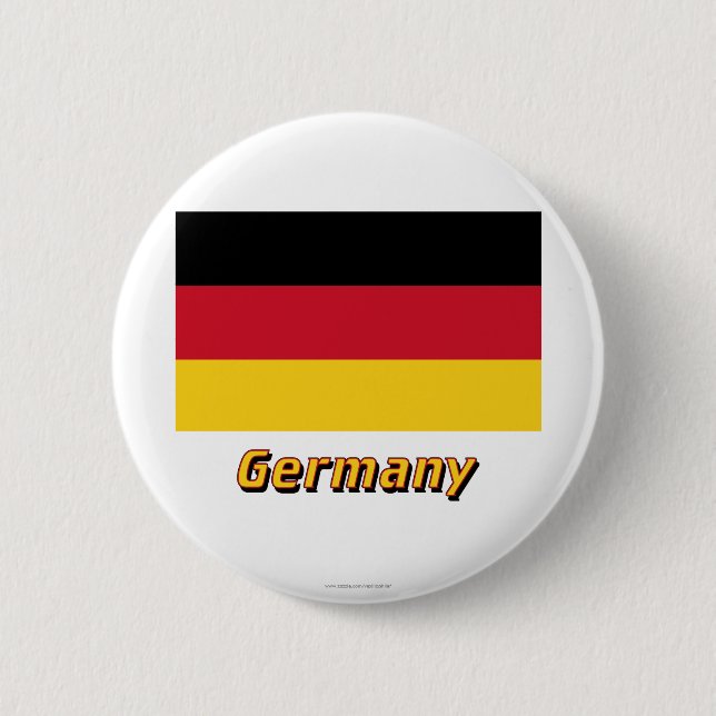 Germany Flag with Name 6 Cm Round Badge (Front)