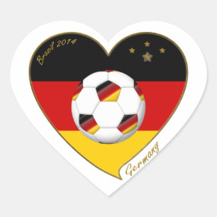 GERMANY FOOTBALL flag of national team 2014 Heart Sticker
