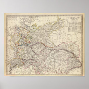 Germany general map poster