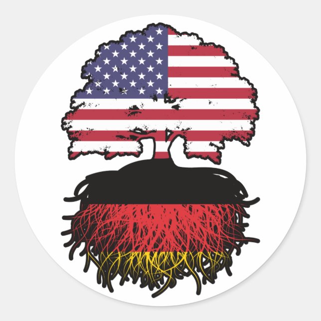 Germany German American USA United States America Classic Round Sticker (Front)