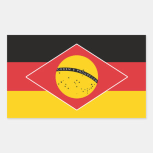 Germany German Brazil Brazilian Flag Rectangular Sticker