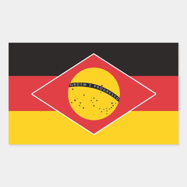 Germany German Brazil Brazilian Flag Rectangular Sticker (Front)