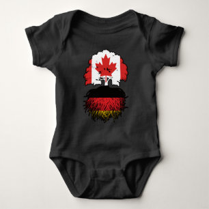 Germany German Canadian Canada Tree Roots Flag Baby Bodysuit
