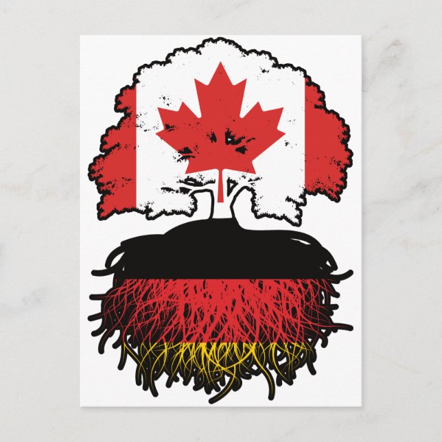 Germany German Canadian Canada Tree Roots Flag Postcard (Front)