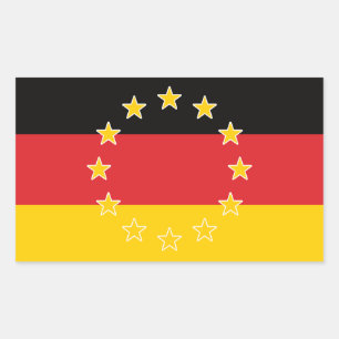 Germany German EU Europe European Flag Rectangular Sticker
