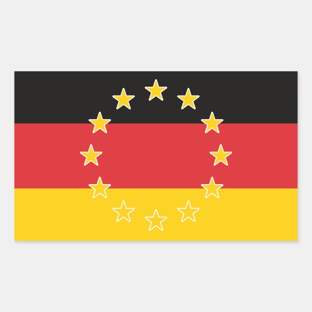 Germany German EU Europe European Flag Rectangular Sticker (Front)