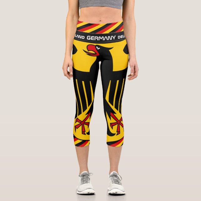 Germany & German Flag fashion, Fitness, Sports Capri Leggings (Front)
