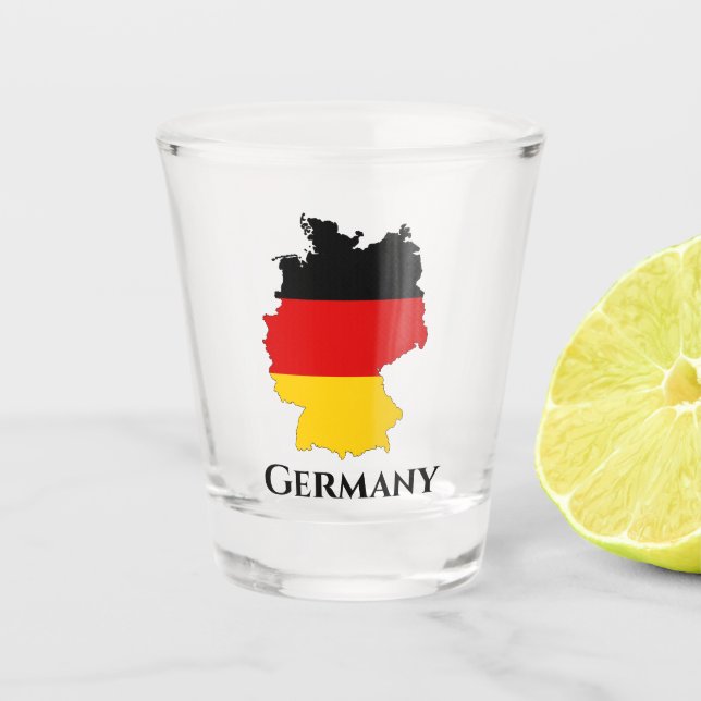 Germany German Flag Map Shot Glass (Front)