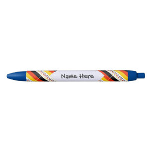 Germany German Flag Tiled Black Personalisation Ink Pen