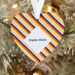 Germany German Flag Tiled Black Personalisation Ornament