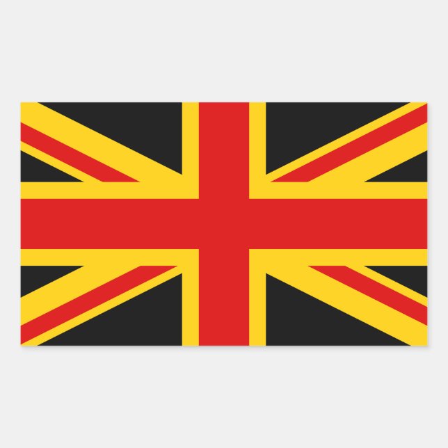 Germany German United Kingdom UK British Flag Rectangular Sticker (Front)