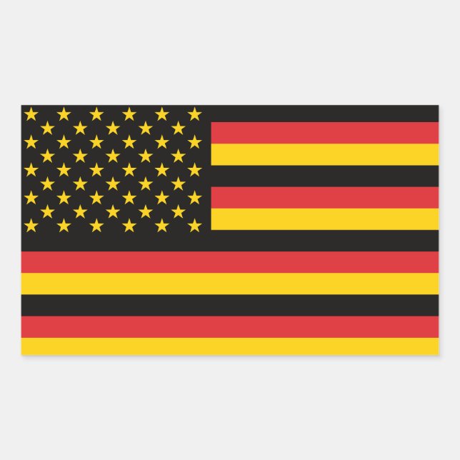 Germany German USA American United States US Flag Rectangular Sticker (Front)