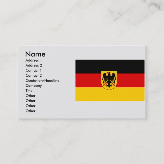 Germany , Germany Business Card (Front)