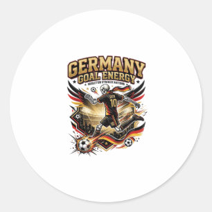 Germany Goal Energy Skeleton Striker Nations Bold Classic Round Sticker