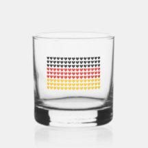 Germany HEARTS FLAG Rocks Glass