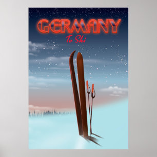 Germany Ice Ski travel poster