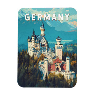 Germany Illustration Travel Art Vintage Magnet