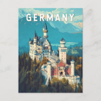 Germany Illustration Travel Art Vintage