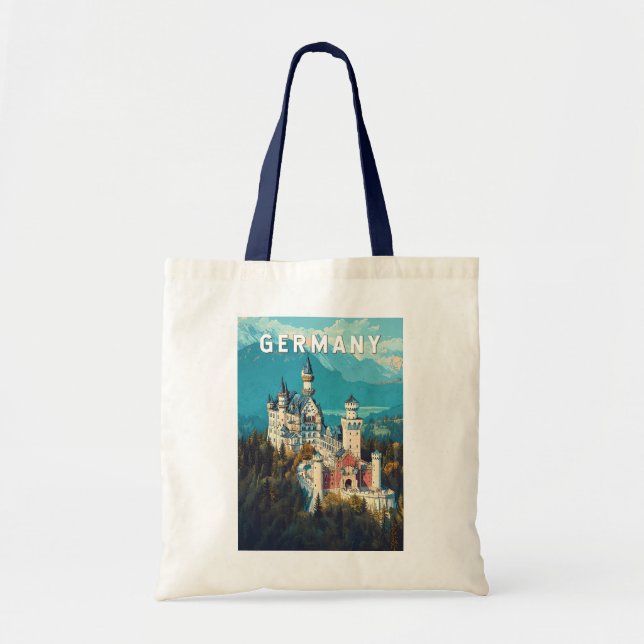Germany Illustration Travel Art Vintage Tote Bag (Front)