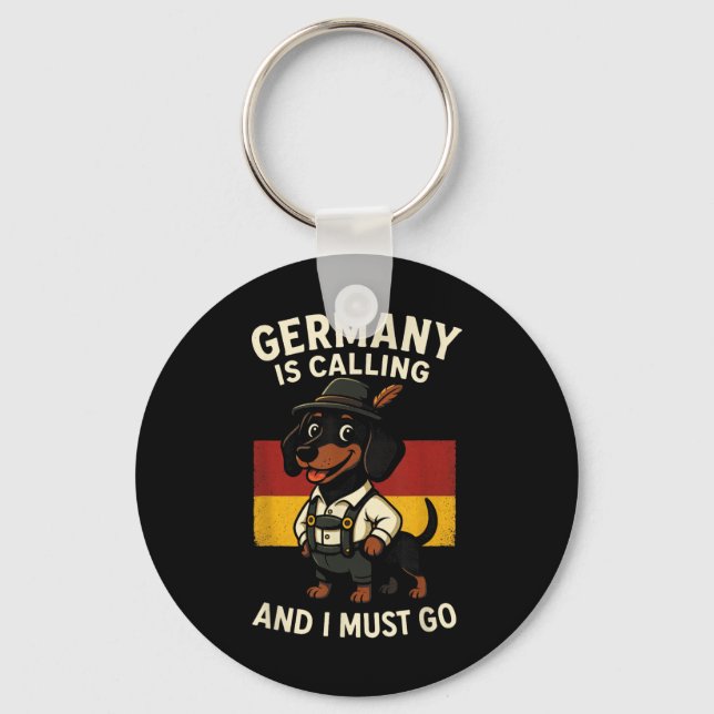 Germany Is Calling - Cartoon Fun  Key Ring (Front)