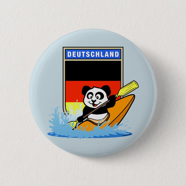 Germany Kayaking Panda 6 Cm Round Badge (Front)