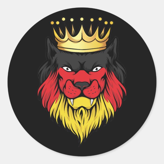 Germany  Lion King Flag Classic Round Sticker (Front)