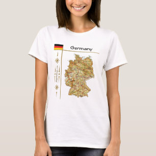 Germany Map + Flag + Title T-Shirt