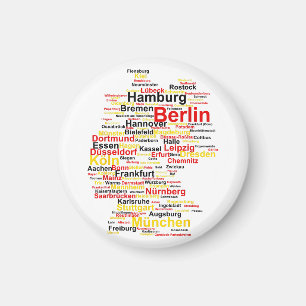 Germany Map Silhouette Towns Cities Flag Berlin Tr Magnet