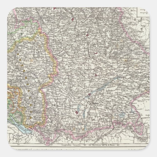 Germany Map Square Sticker (Front)