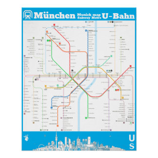 " Germany: Munich subway SUBWAYmap ... Poster