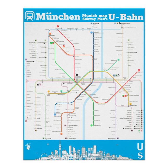 " Germany: Munich subway SUBWAYmap ... Poster (Front)