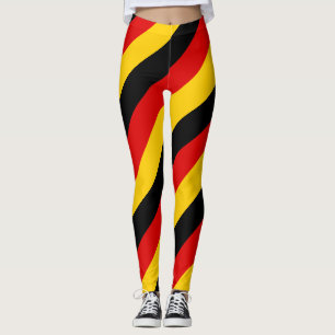 Germany National Flag Colours Diagonal Striped Leggings