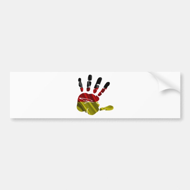 GERMANY NICE HAND FLAG PRODUCTS BUMPER STICKER (Front)