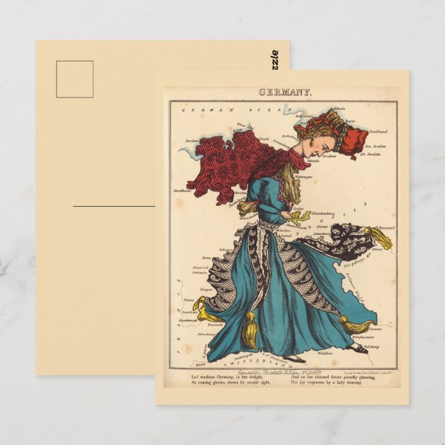 Germany Pictorial maps Vintage Postcard (Front/Back)