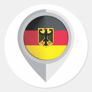 Germany Pin Location Flag Classic Round Sticker