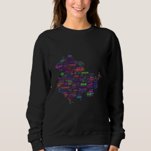 Germany Range Map Thuringia States Sweatshirt