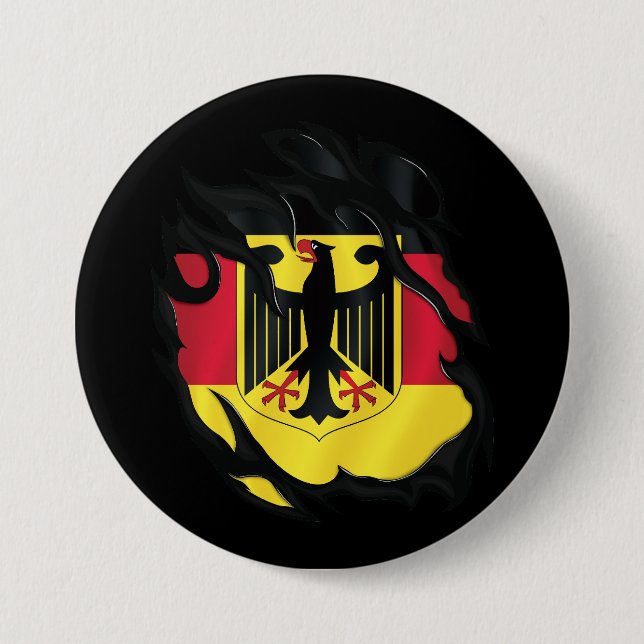 Germany Ripped Flag 7.5 Cm Round Badge (Front)