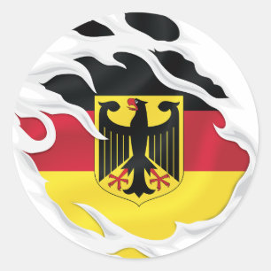 Germany Ripped Flag Classic Round Sticker