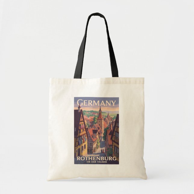 Germany Rothenburg ob der Tauber Illustration Art Tote Bag (Front)