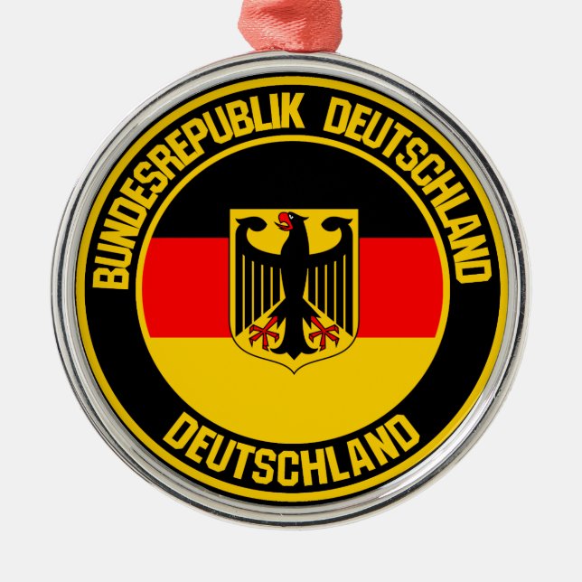 Germany Round Emblem Metal Ornament (Front)