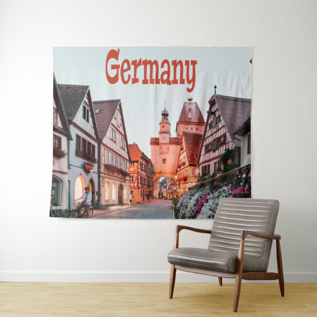 Germany Row Houses Tapestry (In Situ (Horizontal))