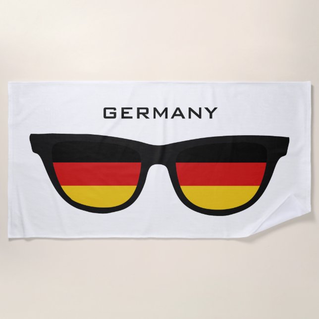 GERMANY Shades custom text beach towel (Front)