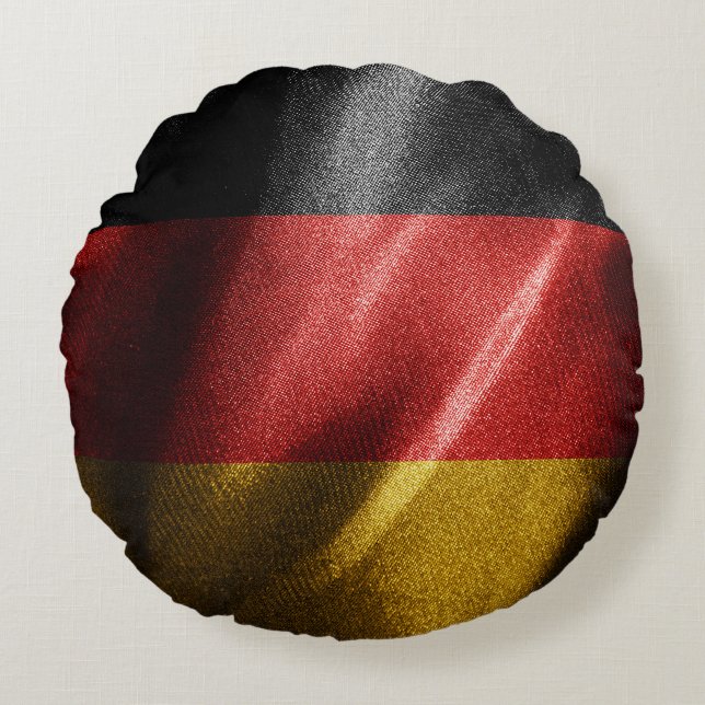 Germany silk flag round cushion (Front)