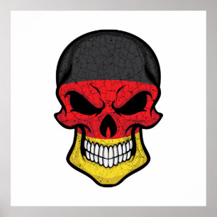 Germany Smiling Skull Flag Poster