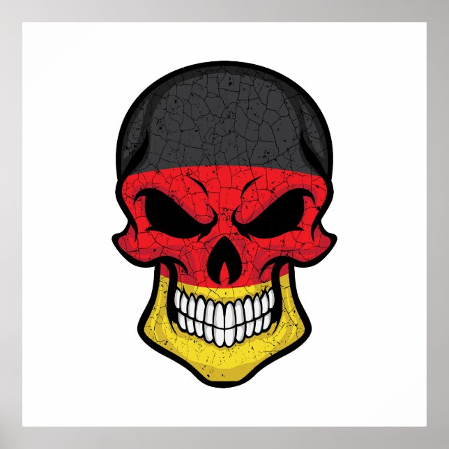 Germany Smiling Skull Flag  Poster (Front)