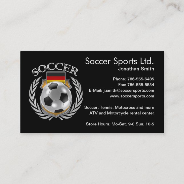 Germany Soccer 2016 Fan Gear Business Card (Front)
