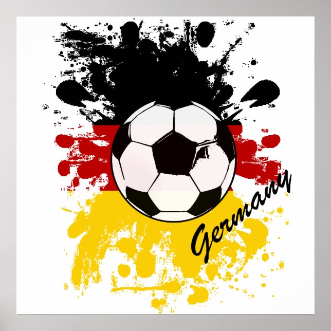 Germany soccer ball splash artwork sports fan poster (Front)