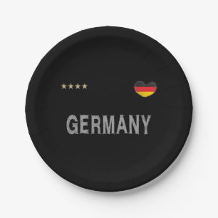 Germany Soccer Football Fan Shirt Heart Paper Plate