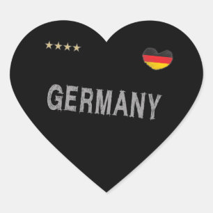 Germany Soccer Football Fan Shirt Heart Sticker