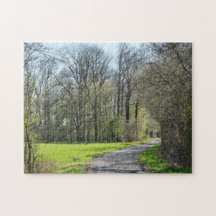 Germany Spring   Tree Shade Bike Riding Trail Path Jigsaw Puzzle